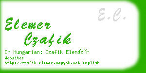 elemer czafik business card